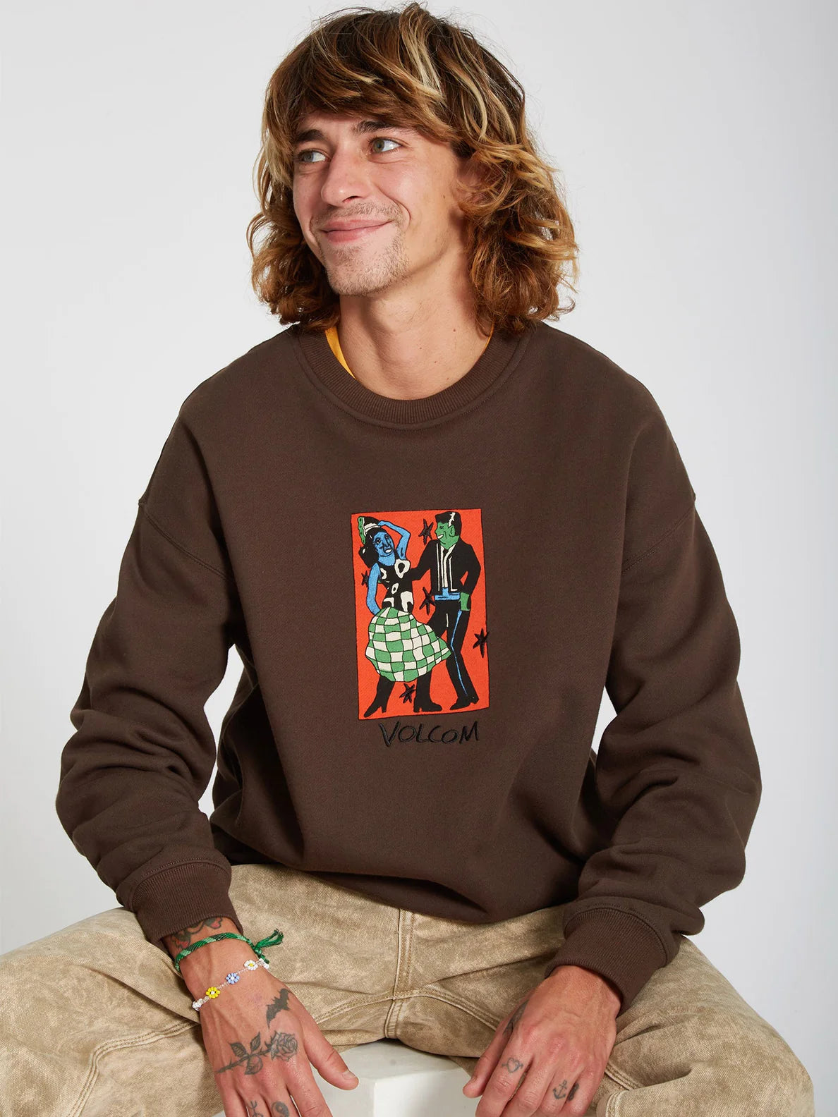 Felpa Volcom bob Mollema Crew Marrone scuro