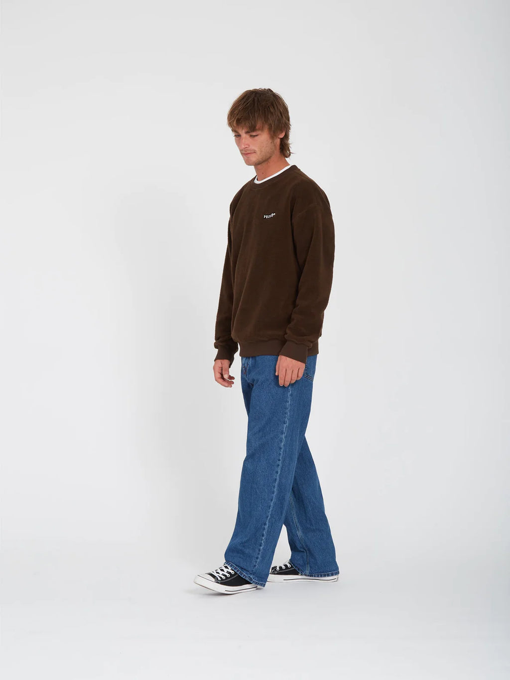 Sudadera Volcom Too Kool Ls Crew Dark Brown