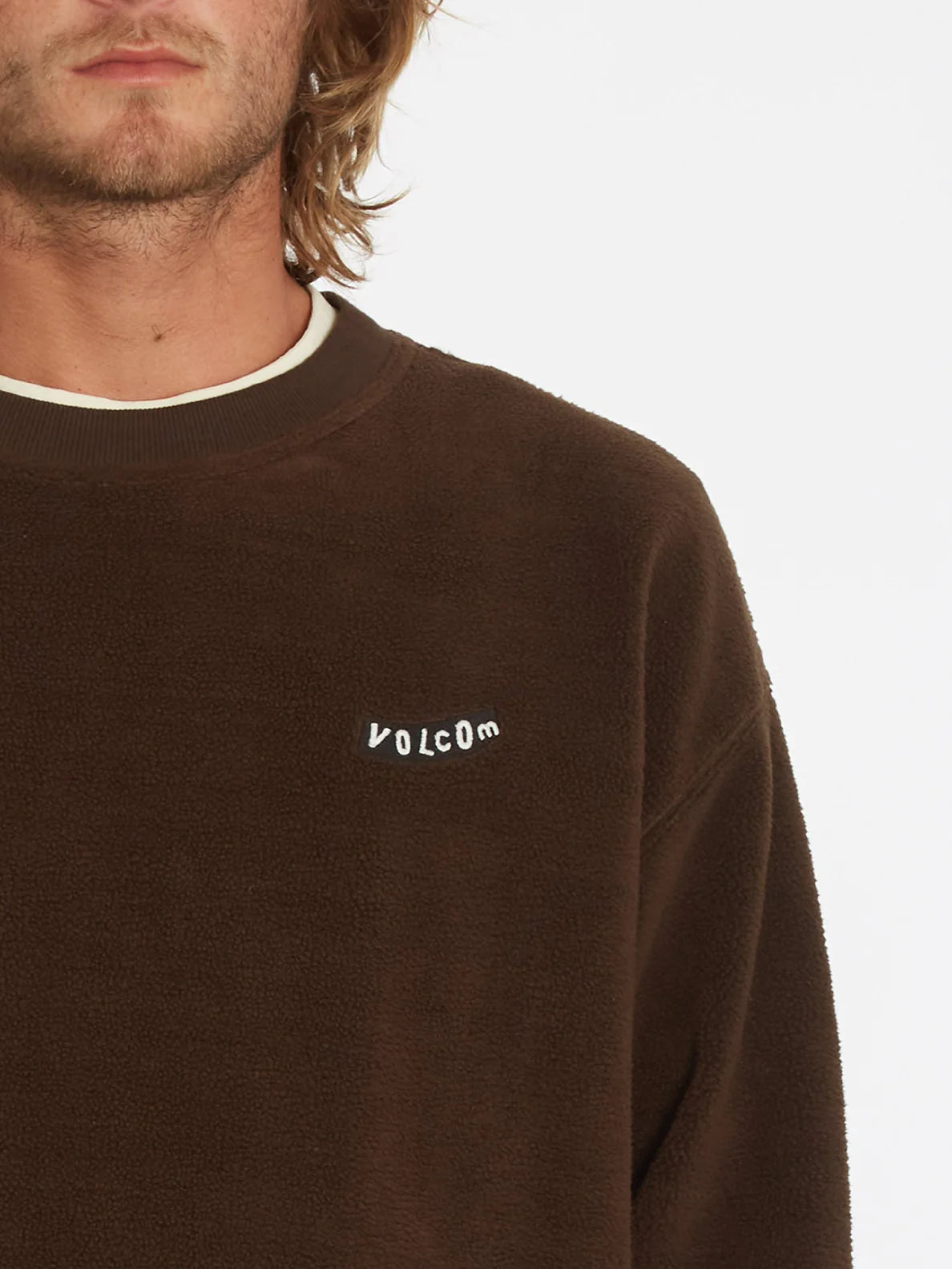 Felpa Volcom Too Kool Ls Crew Marrone scuro