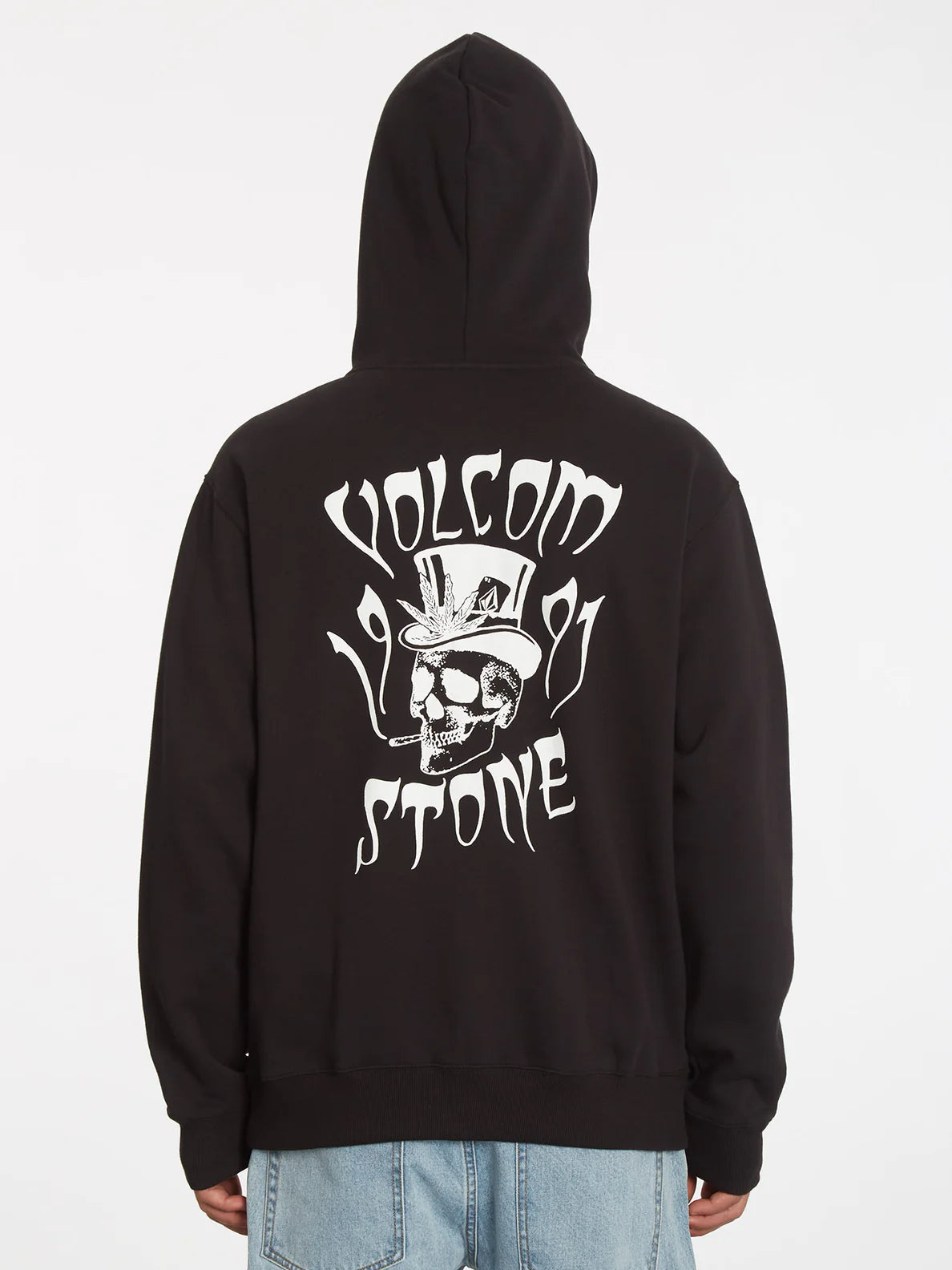 Felpa in pile con zip estesa di Volcom Nera