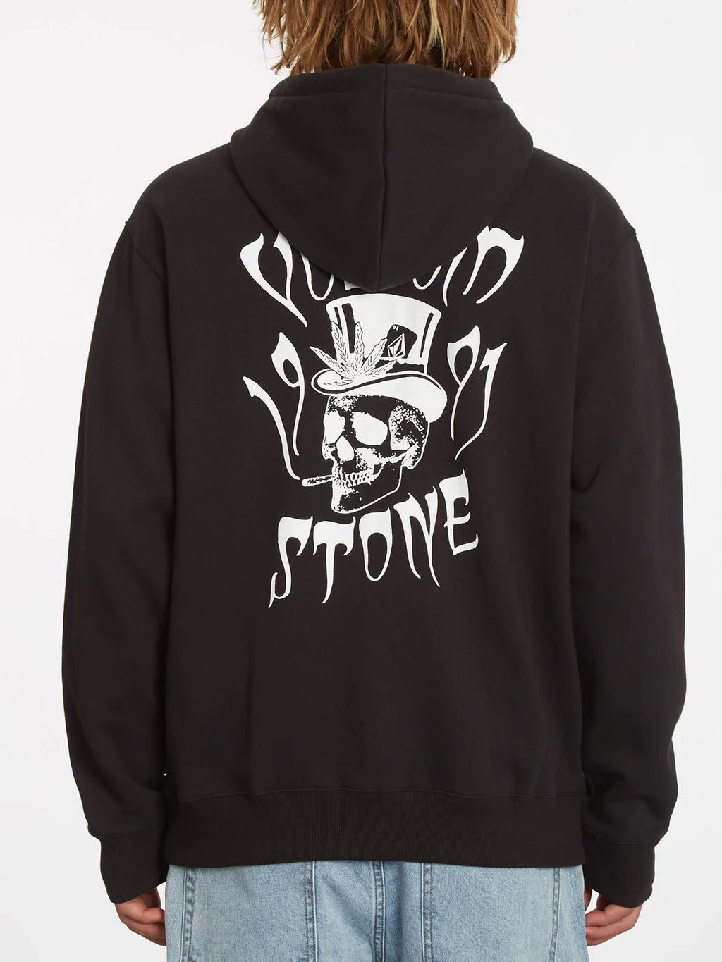 Felpa in pile con zip estesa di Volcom Nera