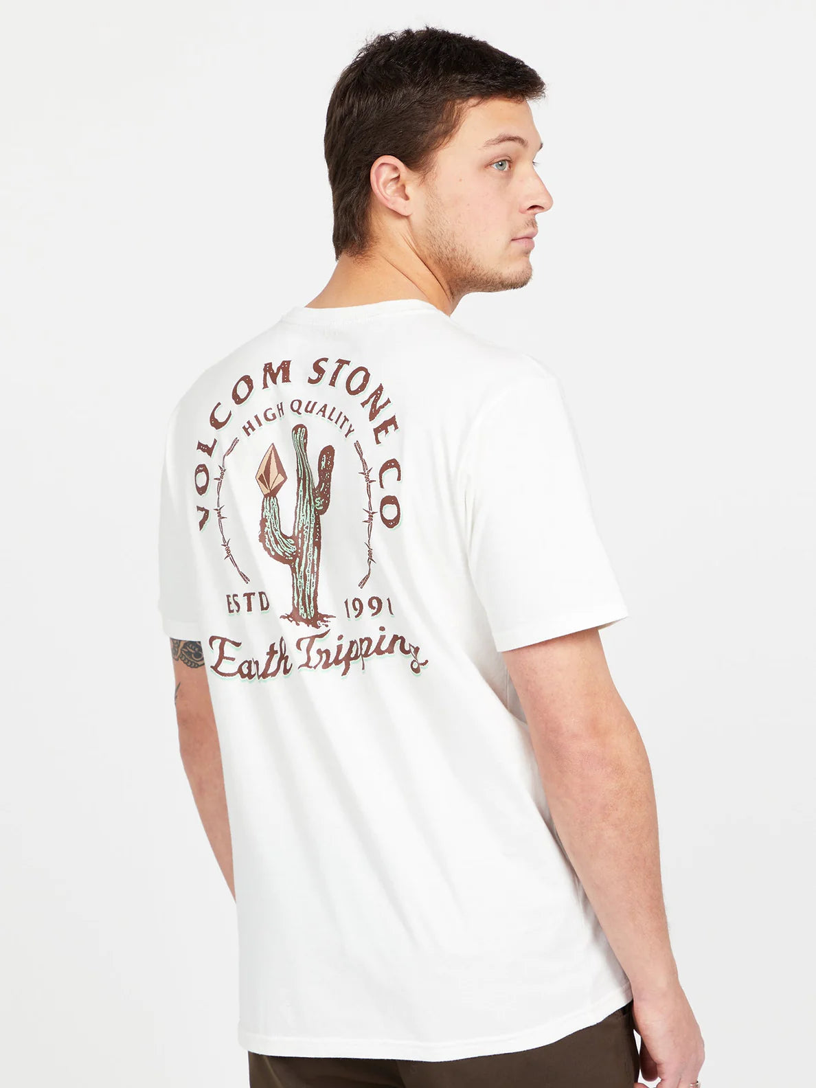 T-shirt bianca di Volcom Prickly ss Tee