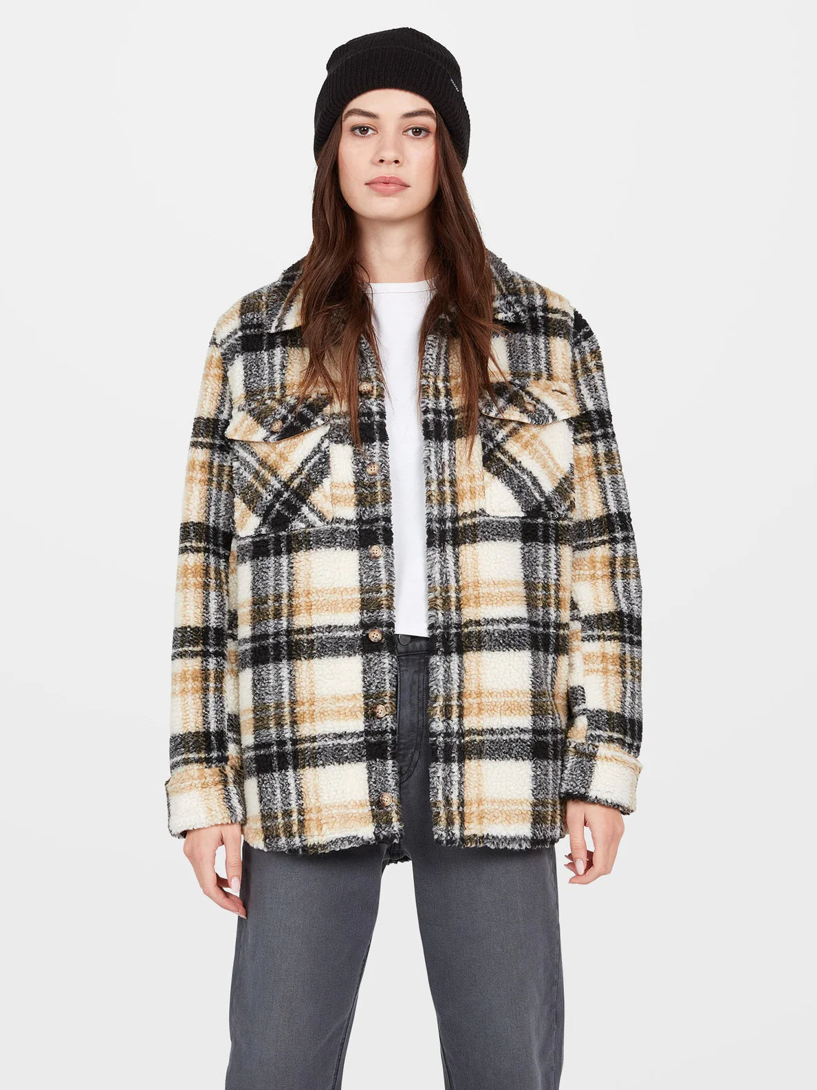 Chaqueta Chica Volcom Silent Sherpa Jacket - Hazelnut