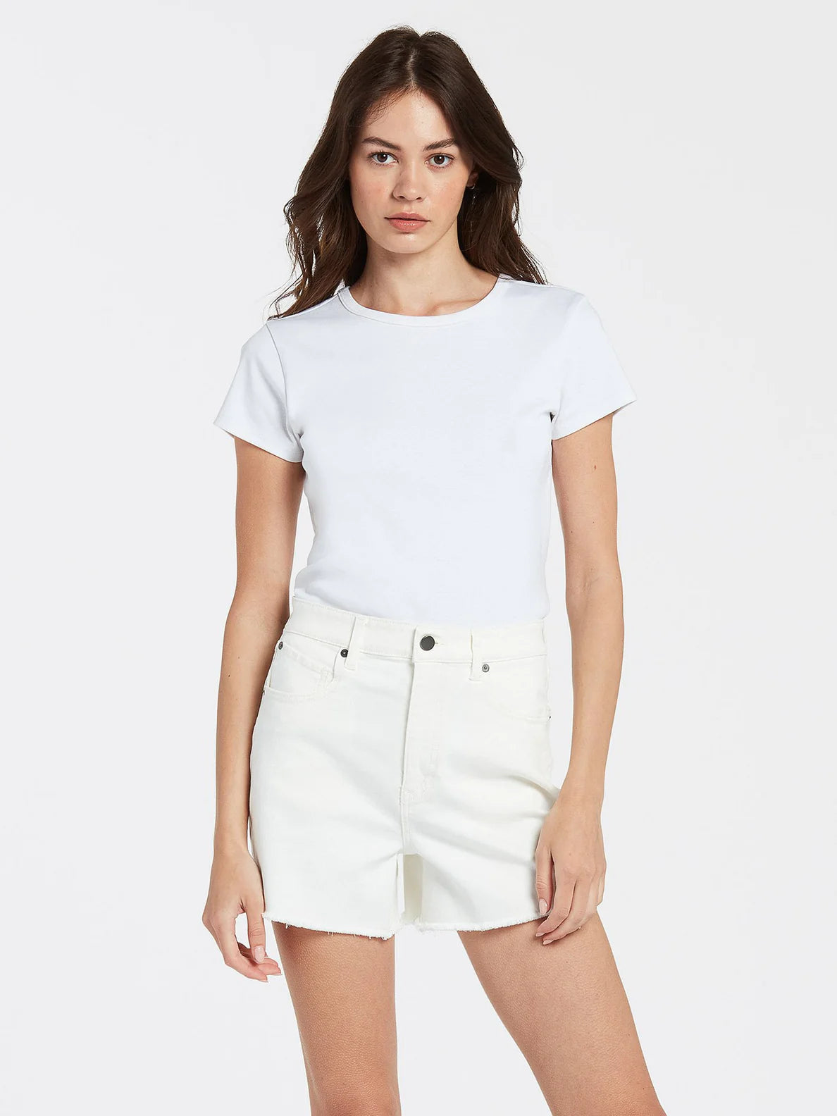 Pantaloncini Volcom Stone Step Hi Rise Star bianchi