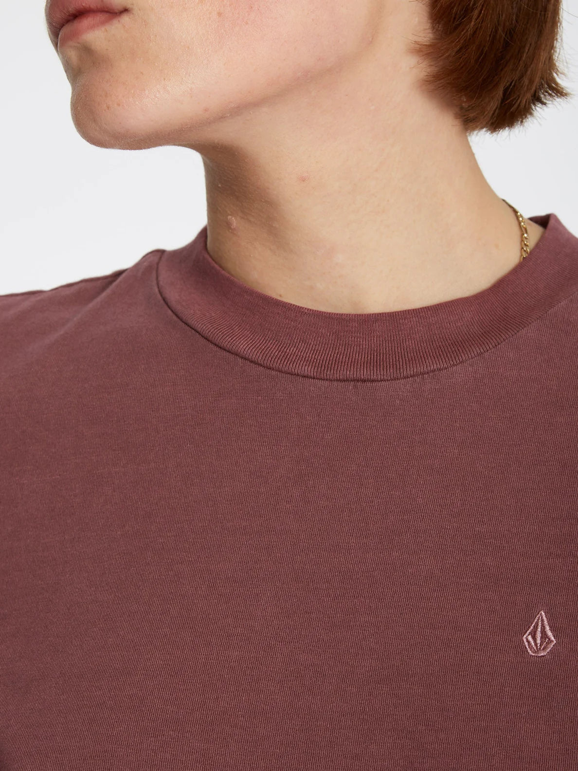 Volcom Solid Stone Emb Tee Burgundy Girl's T-Shirt