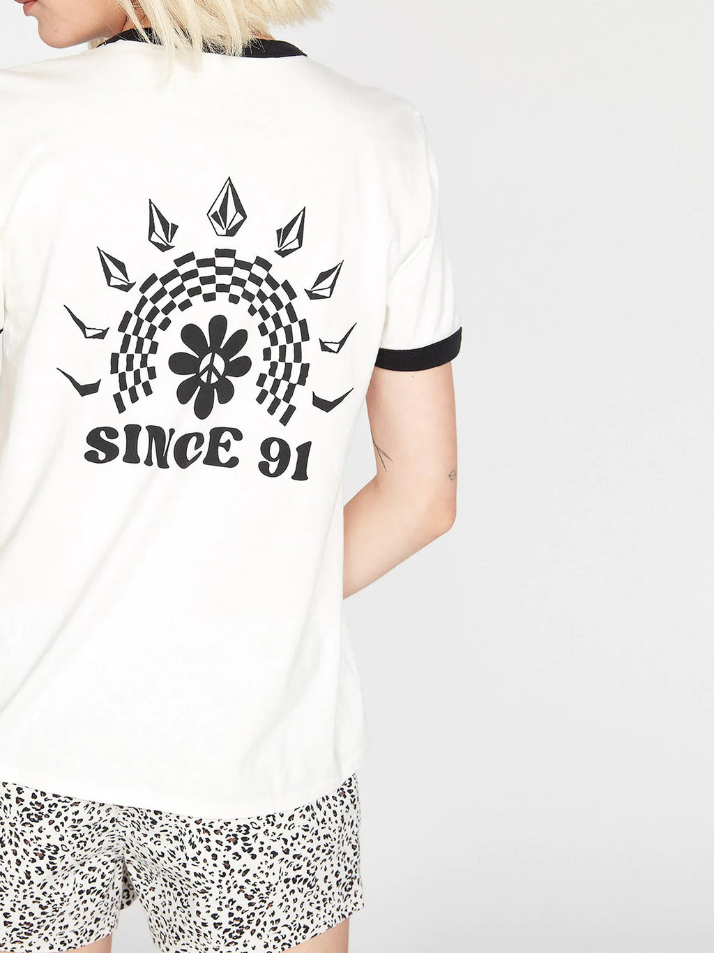 Volcom Truly Ringer Star White Girl's T-Shirt