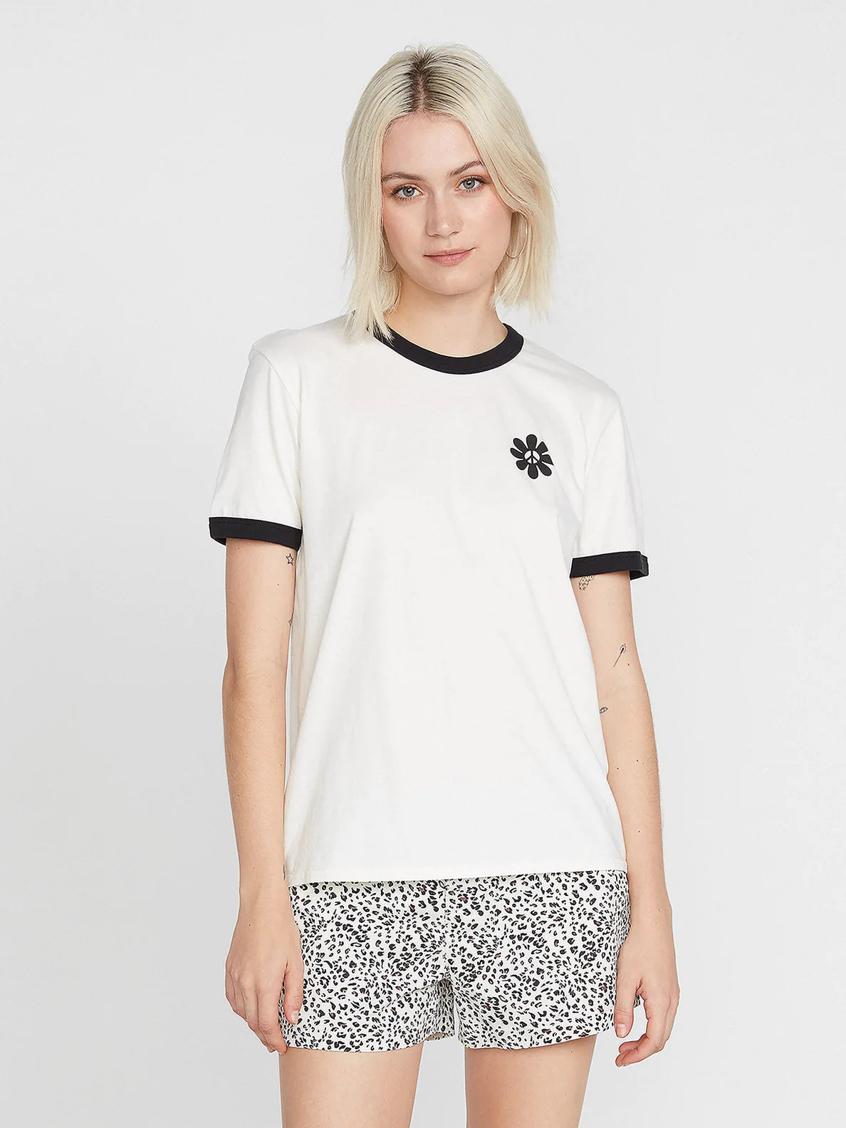 Volcom Truly Ringer Star Weißes Mädchen-T-Shirt