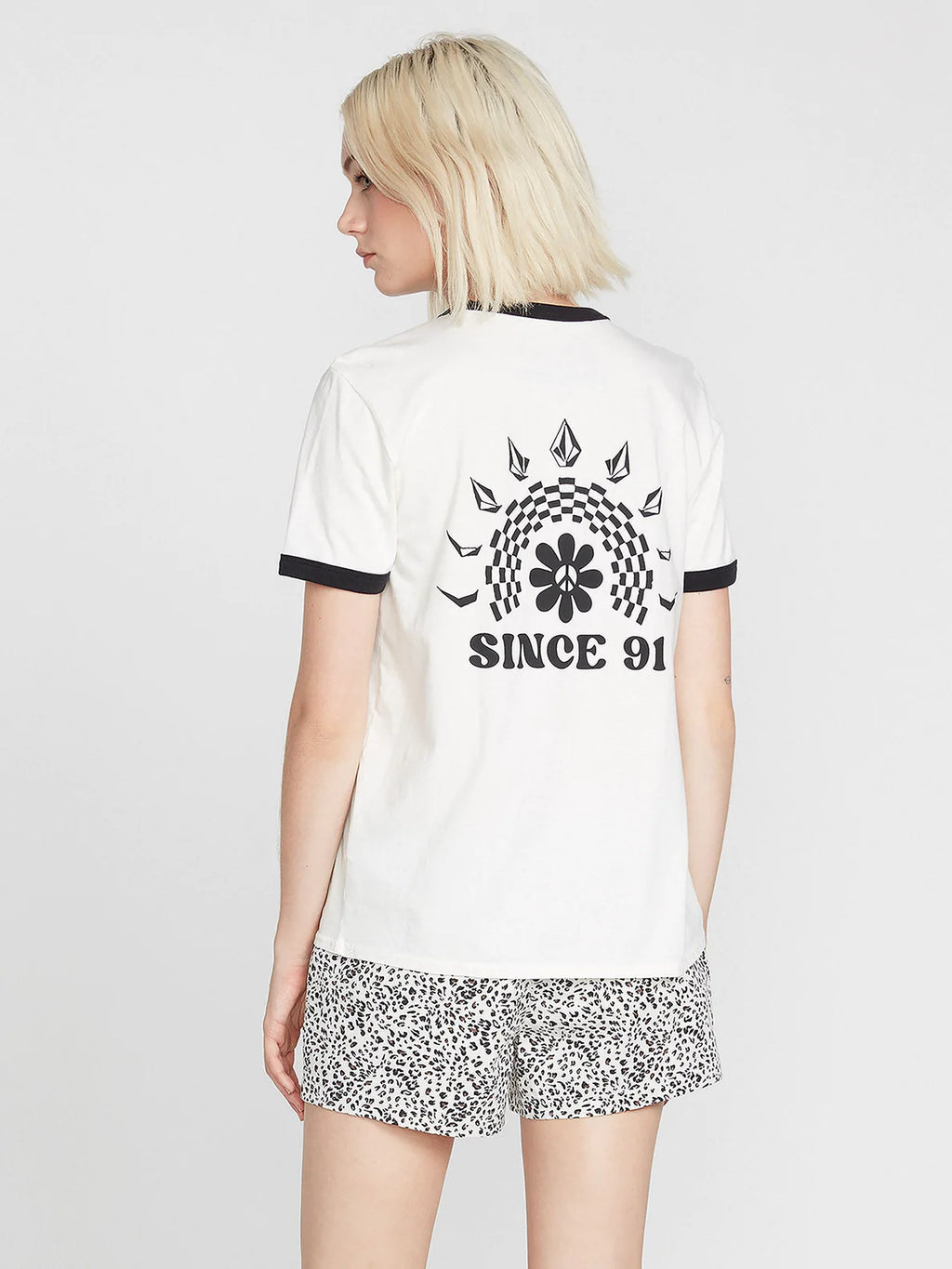 Volcom Truly Ringer Star White Girl's T-Shirt
