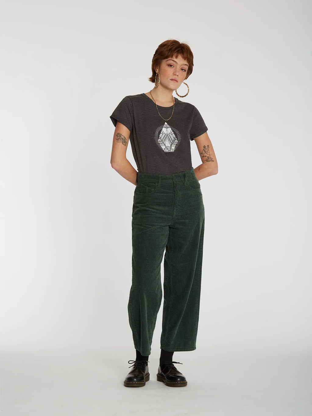 Volcom Radical Daze Tee Charcoal Girl's T-Shirt