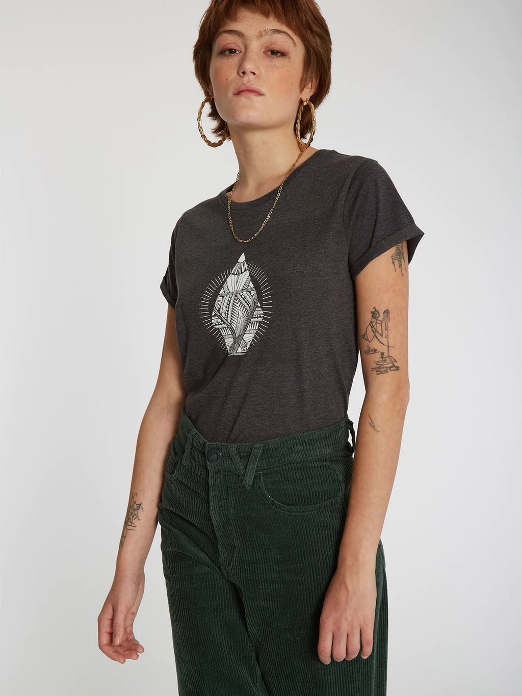Volcom Radical Daze Tee Charcoal Girl's T-Shirt
