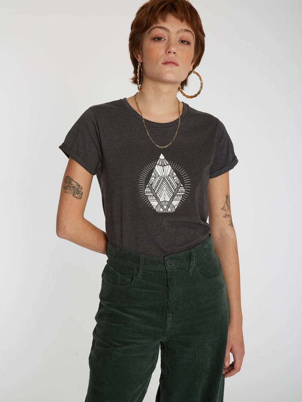 Volcom Radical Daze Tee Charcoal Girl's T-Shirt