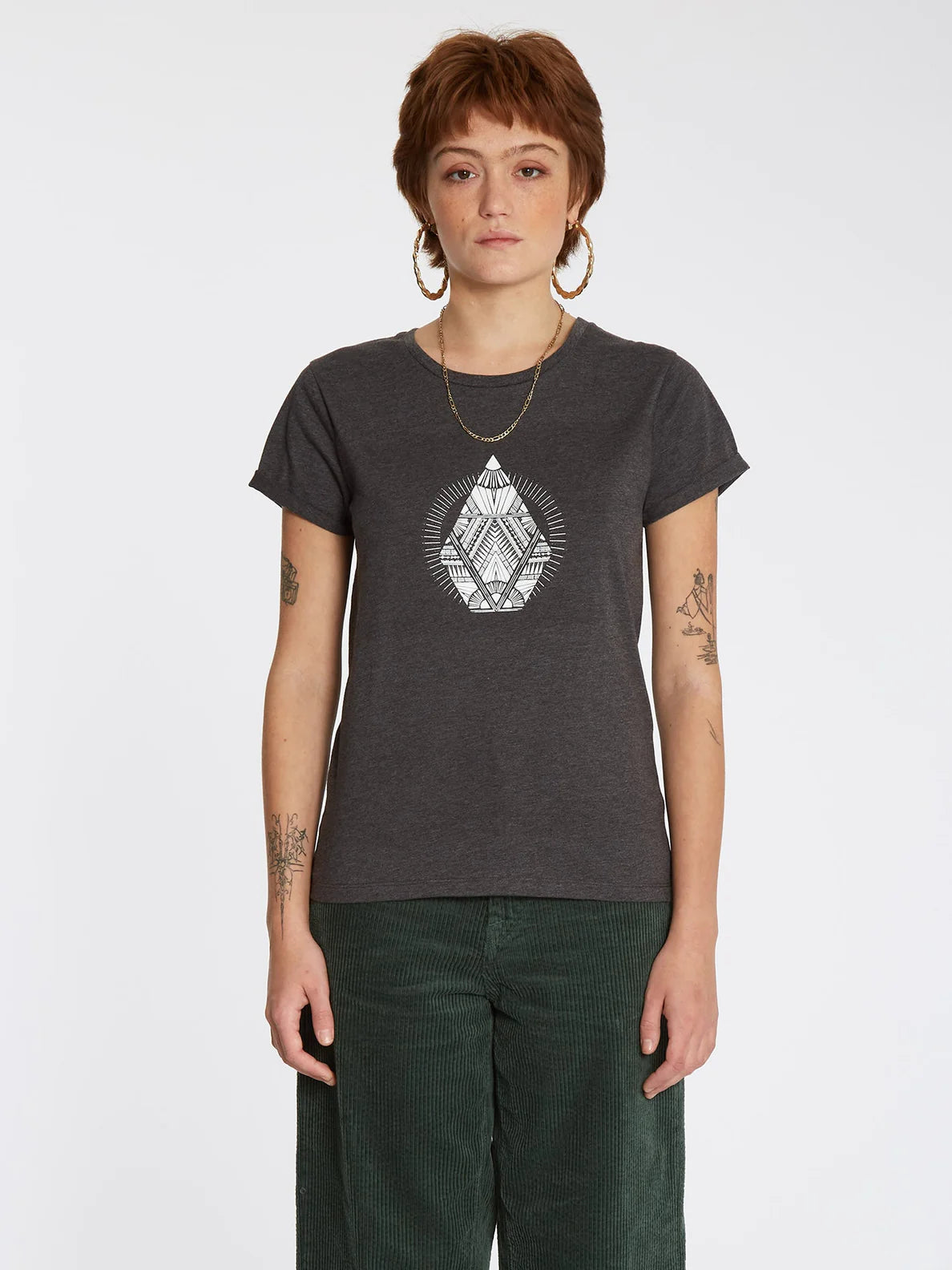 Volcom Radical Daze Tee Charcoal Girl's T-Shirt