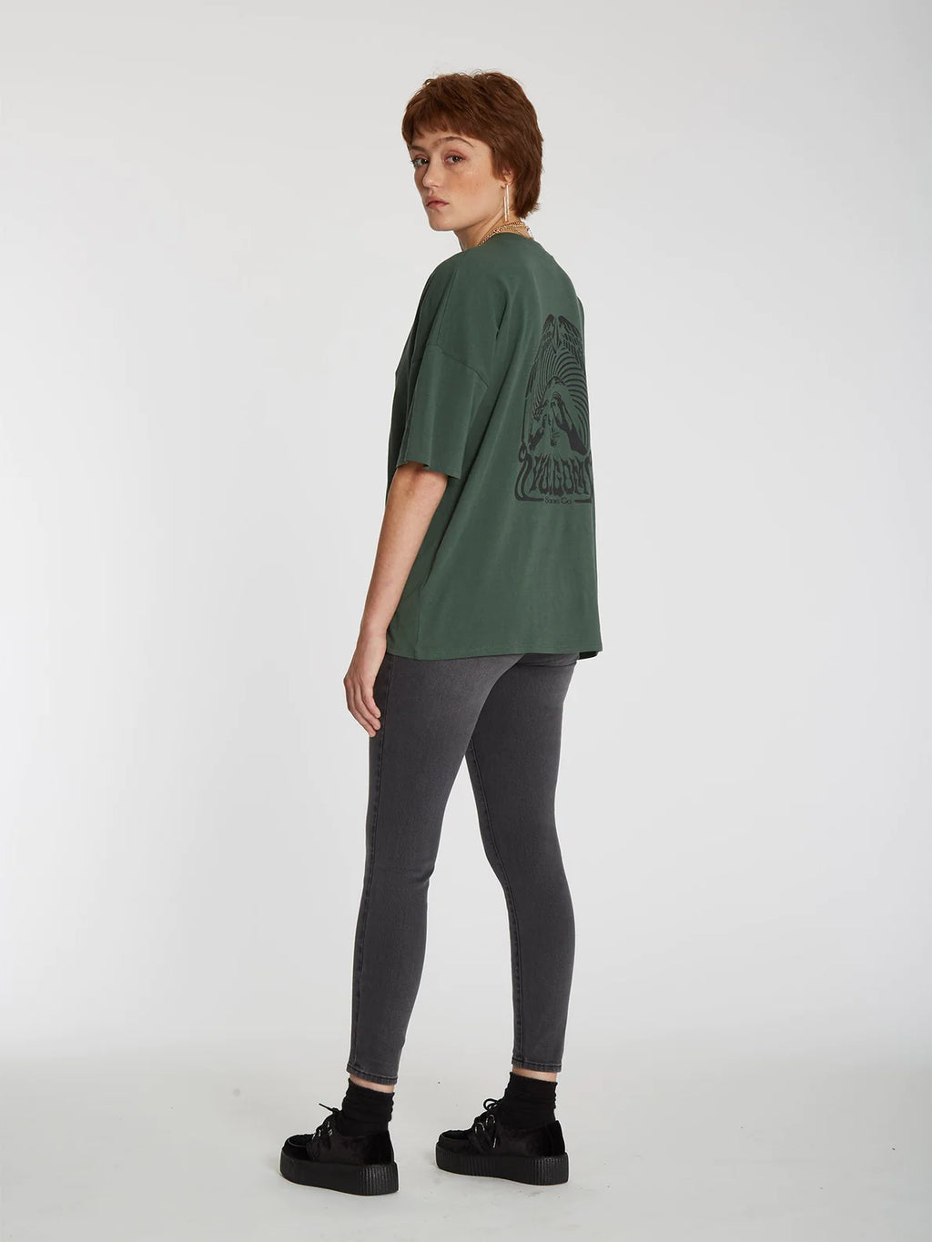 Volcom Voltrip Tee Dunkles Kiefern-Mädchen-T-Shirt