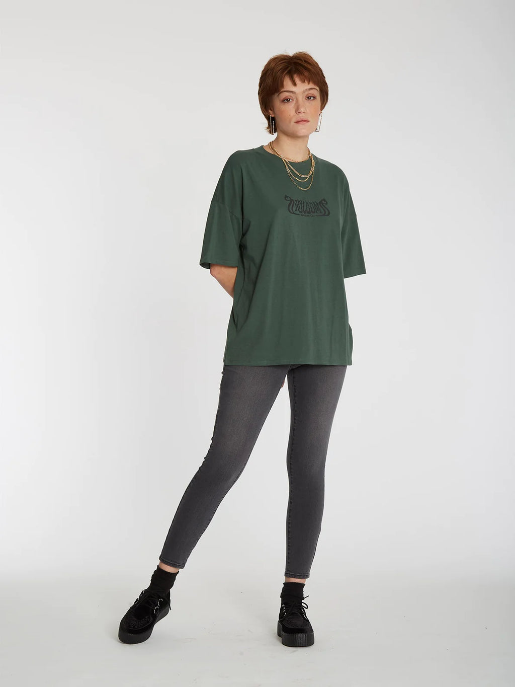 Volcom Voltrip Tee Dunkles Kiefern-Mädchen-T-Shirt
