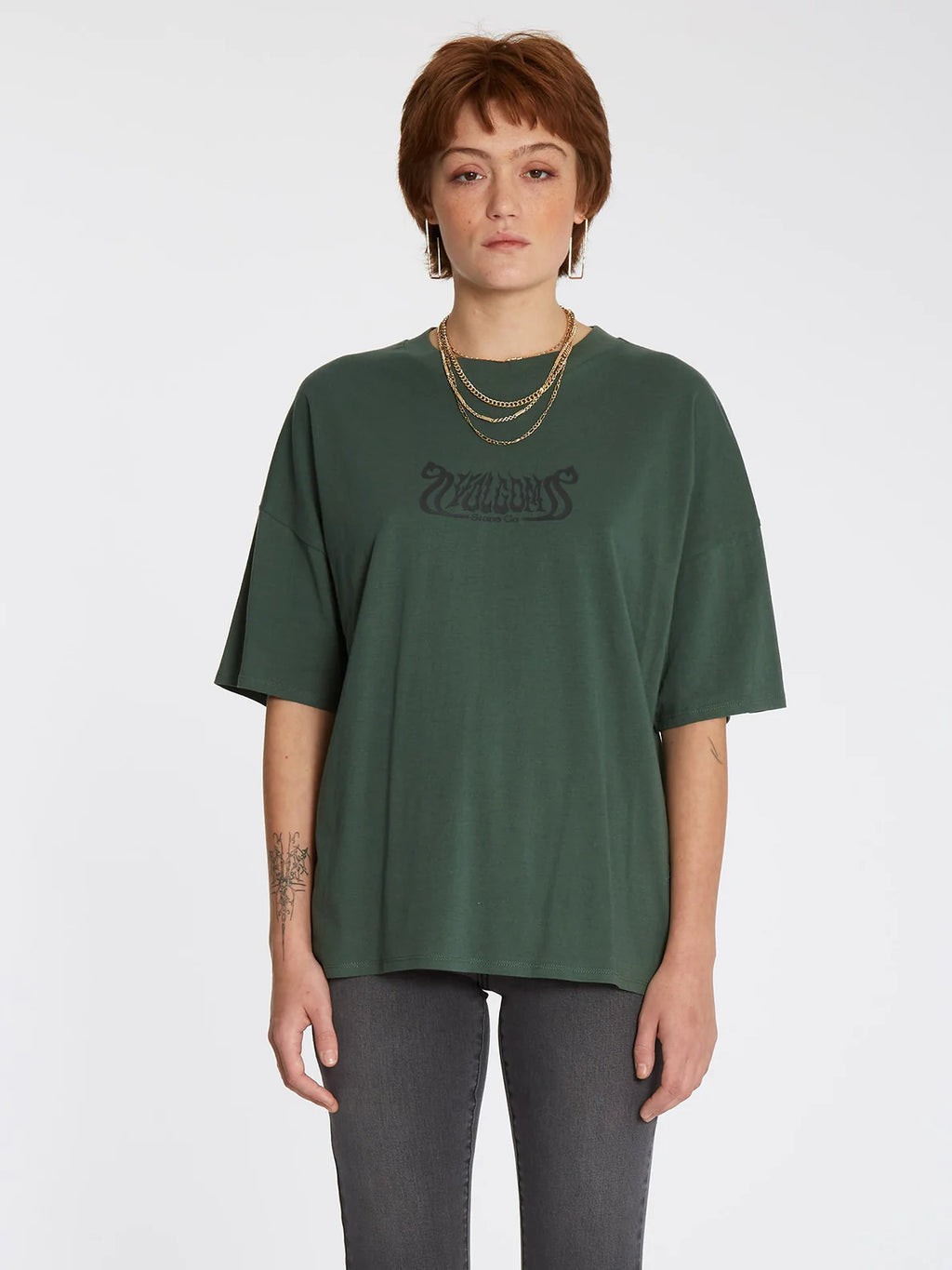 Volcom Voltrip Tee Dunkles Kiefern-Mädchen-T-Shirt