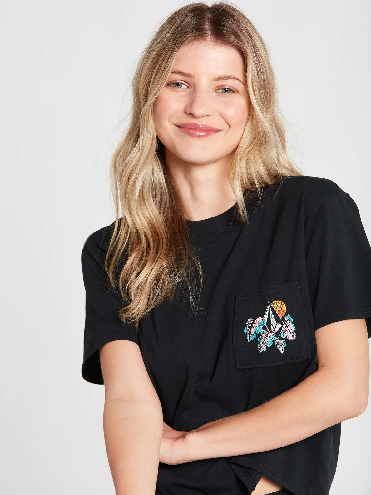 Volcom Pocket Dial Tee Black Girl's T-Shirt