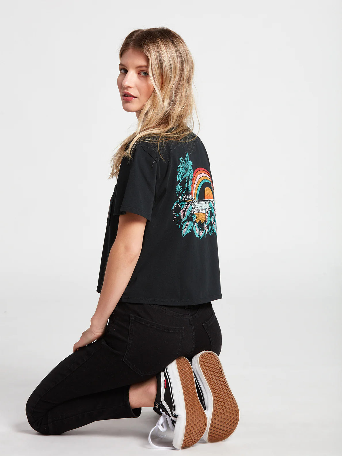 Volcom Pocket Dial Tee Black Girl's T-Shirt