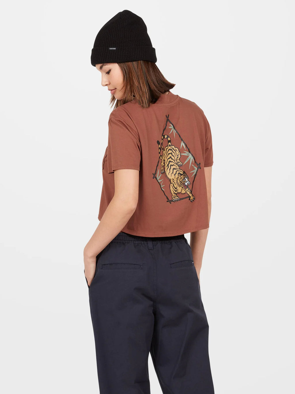 Camiseta Chica Volcom Pocket Dial Tee Dark Clay