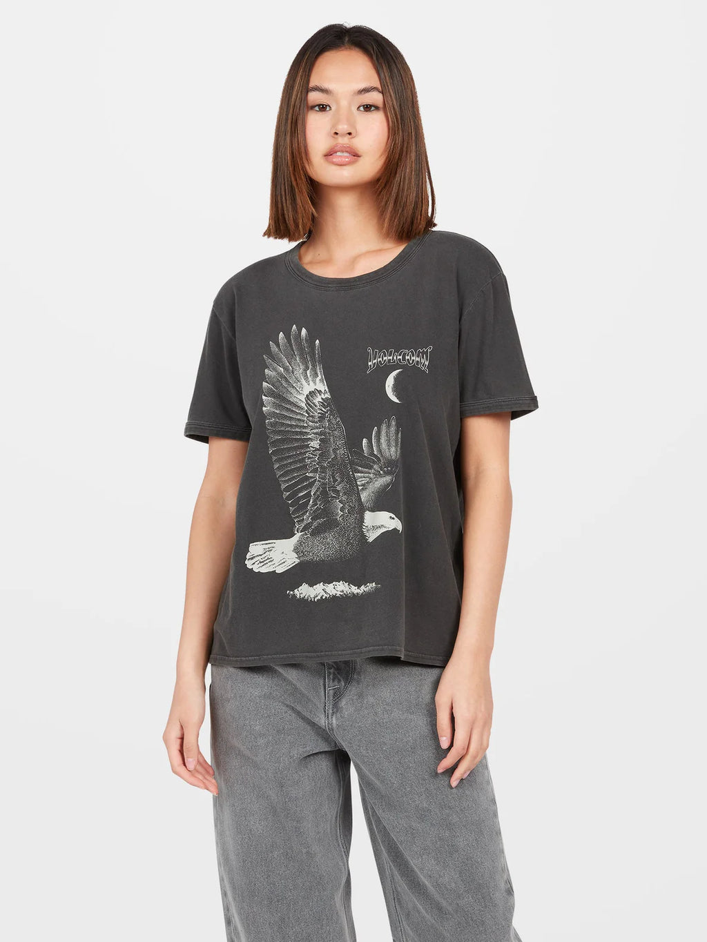 Volcom Truly Ringer Tee Black Girl's T-Shirt