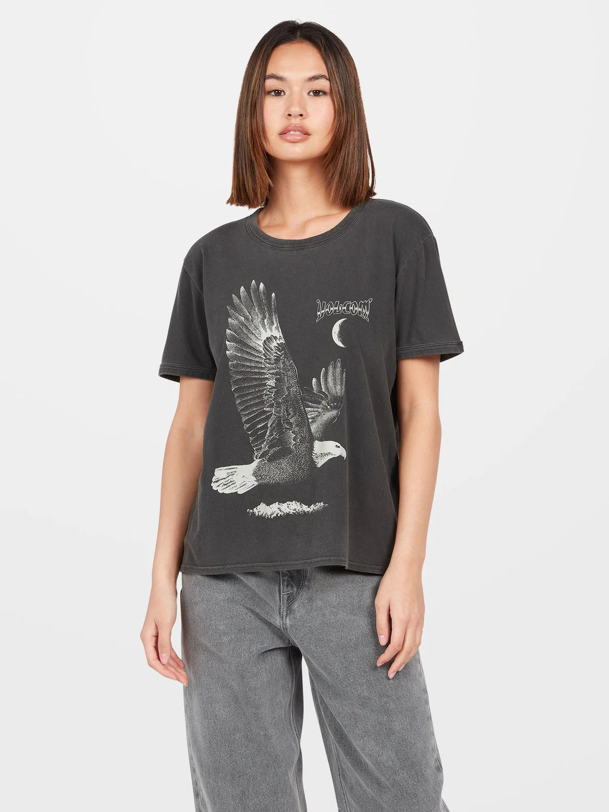 Volcom Truly Ringer T-Shirt Schwarzes Mädchen-T-Shirt