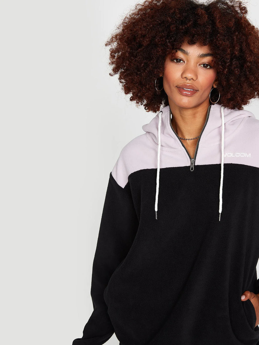 Sudadera Chica Volcom Trackshun Hoodie Black Combo
