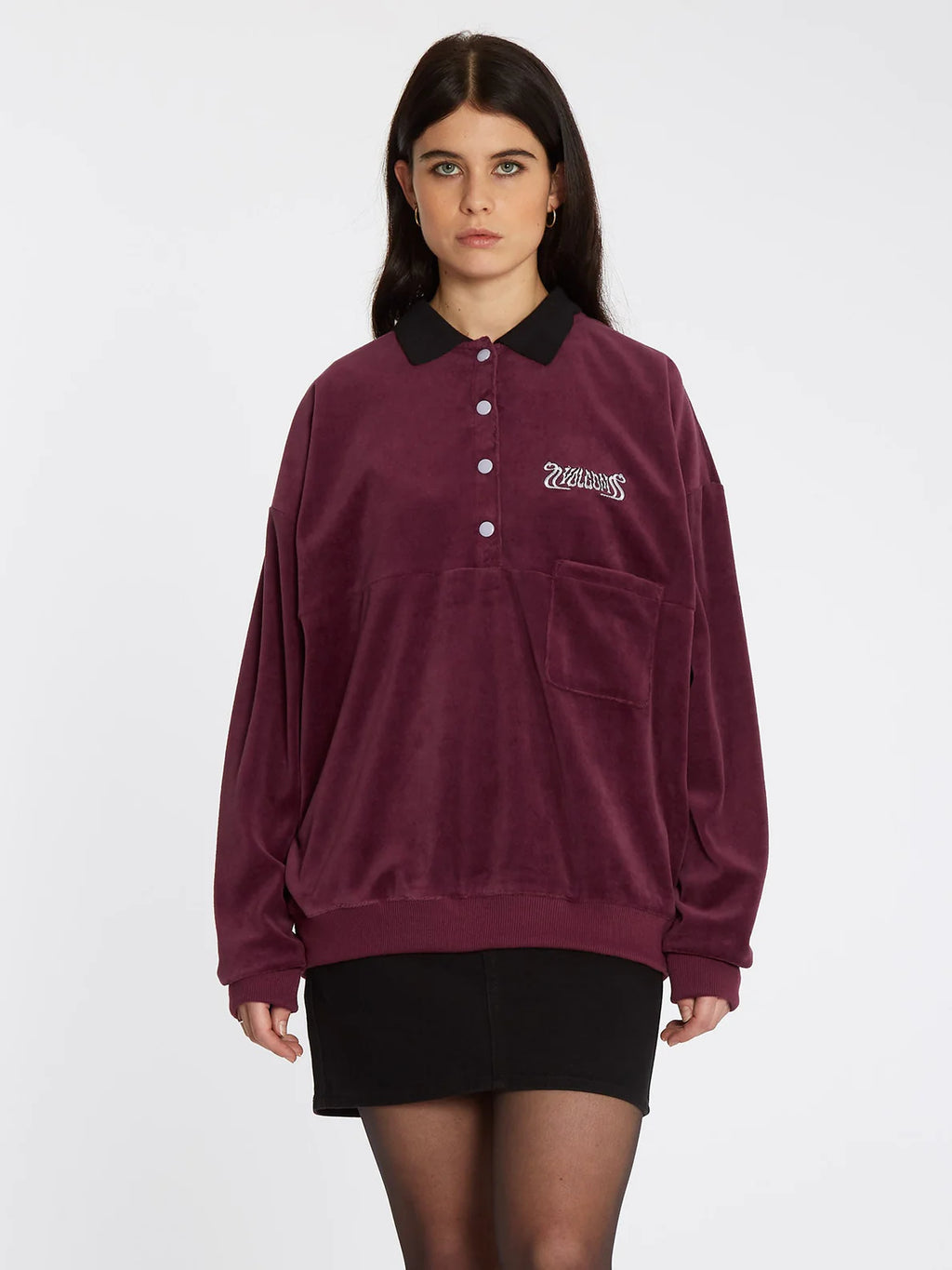 Sudadera Chica Volcom Velroots Polo Burgundy