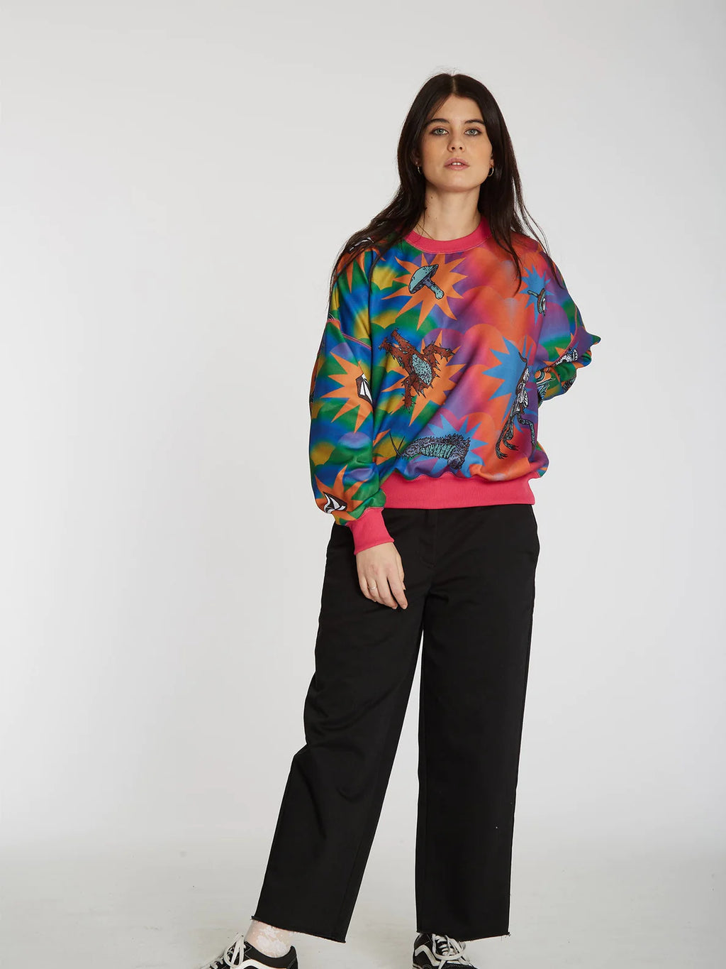 Sudadera Chica Volcom Chrissie Abbott x French Crew Multi