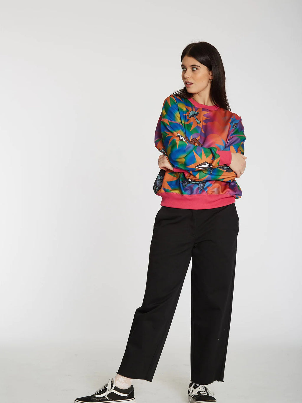 Sudadera Chica Volcom Chrissie Abbott x French Crew Multi