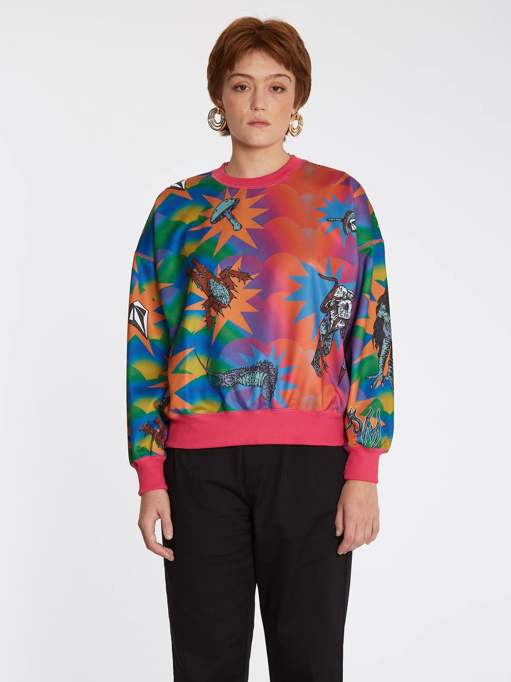 Sudadera Chica Volcom Chrissie Abbott x French Crew Multi
