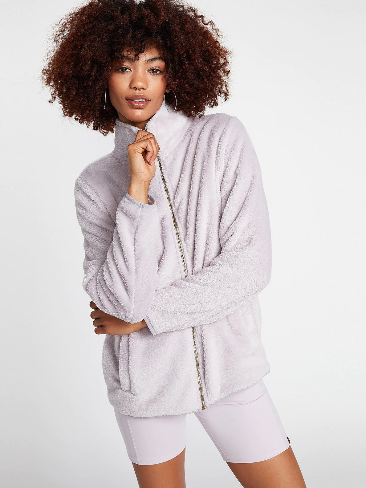 Volcom Pheelin Phuzzy Zip Damen Sweatshirt Lavendel