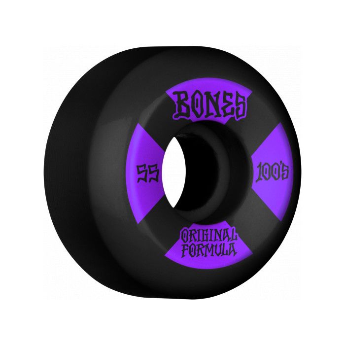 Bones | Bones 100s V5 Black Sidecut 55mm (Pack de 4)  | Ruedas, Skate, Unisex | 