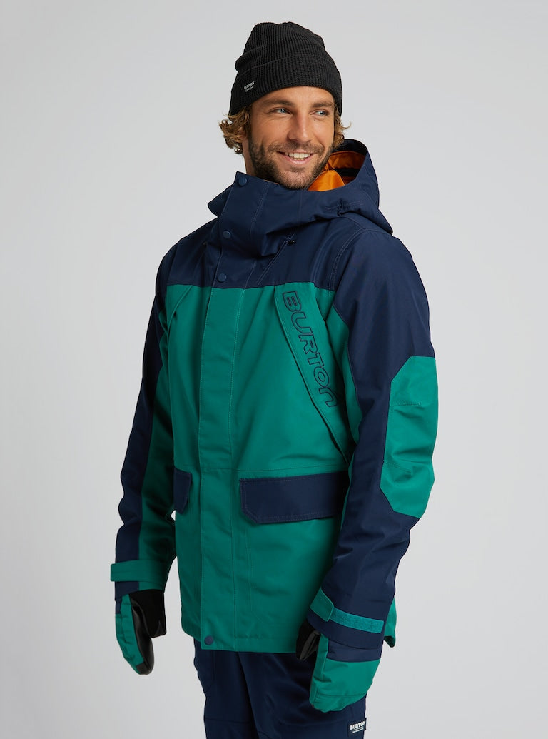 Burton | Burton Men's Gore-tex Breach Jacket Antique Green / Dress Blue  | Chaquetas Nieve Hombre, Men, Snowboard | 