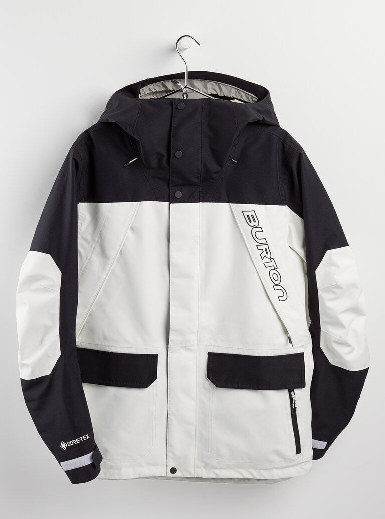 Burton | Burton Men's Gore-tex Breach Jacket Stowe White / True Black  | Chaquetas Nieve Hombre, Men, Snowboard, Unisex | 