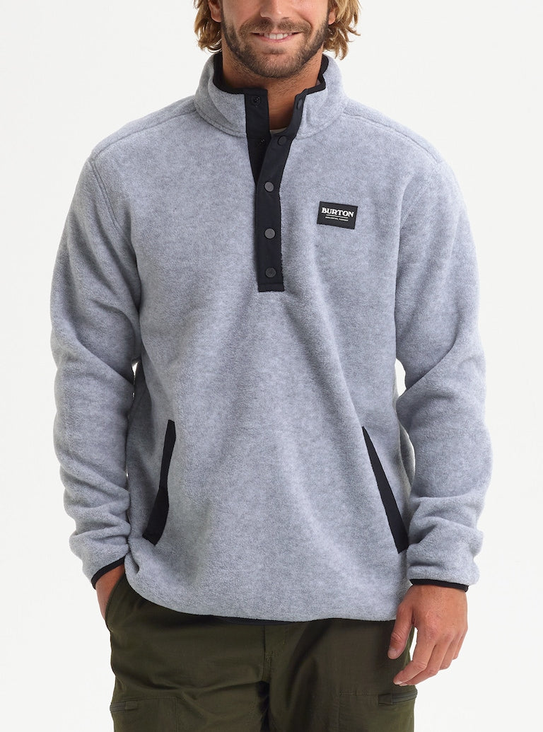 Burton | Burton Men's Hearth Fleece Pullover Gray Heather  | Men, Snowboard, Sudaderas Snowboard | 