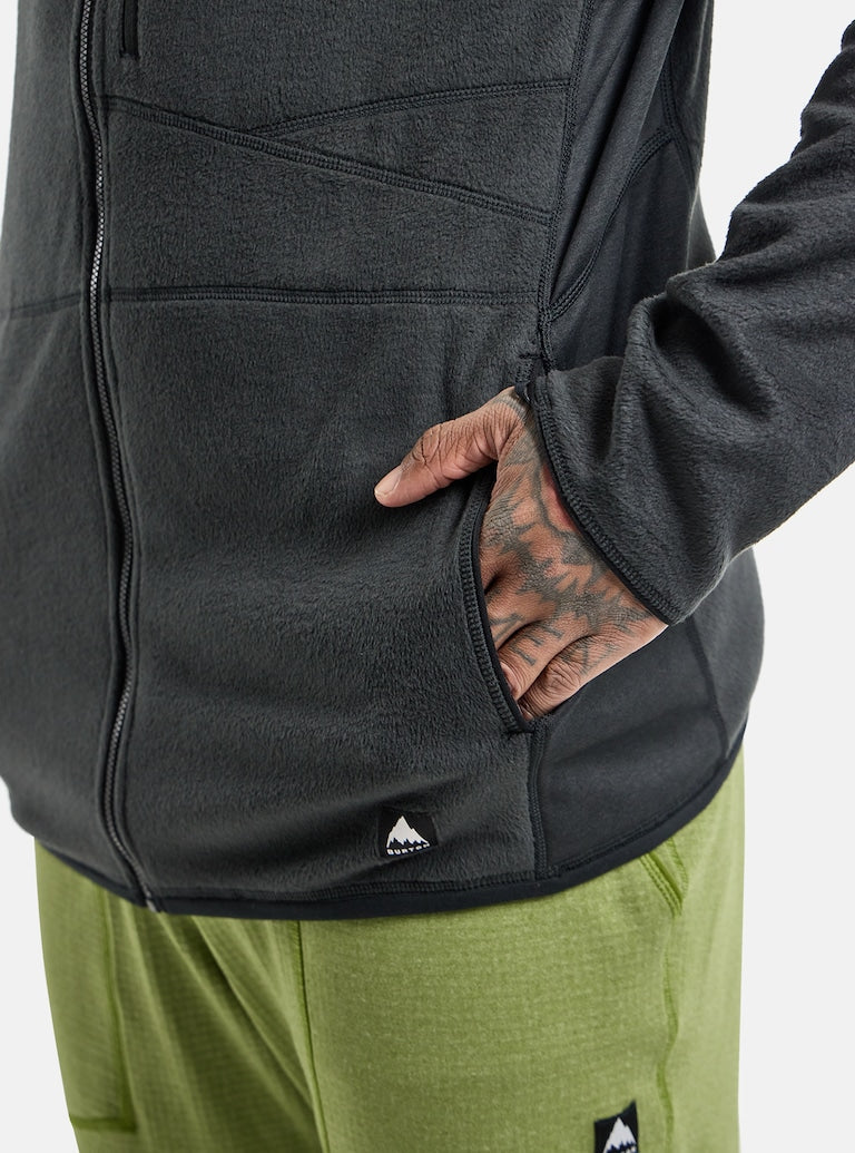 Burton | Burton Men's Stockrun Warmest Hooded Full-zip Fleece True Black  | Men, Snowboard, Sudaderas Snowboard | 