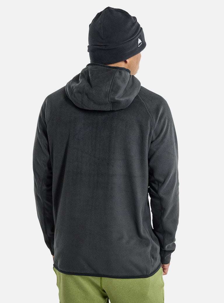 Burton Men's Stockrun Warmest Hooded Full-zip Fleece True Black | surfdevils.com