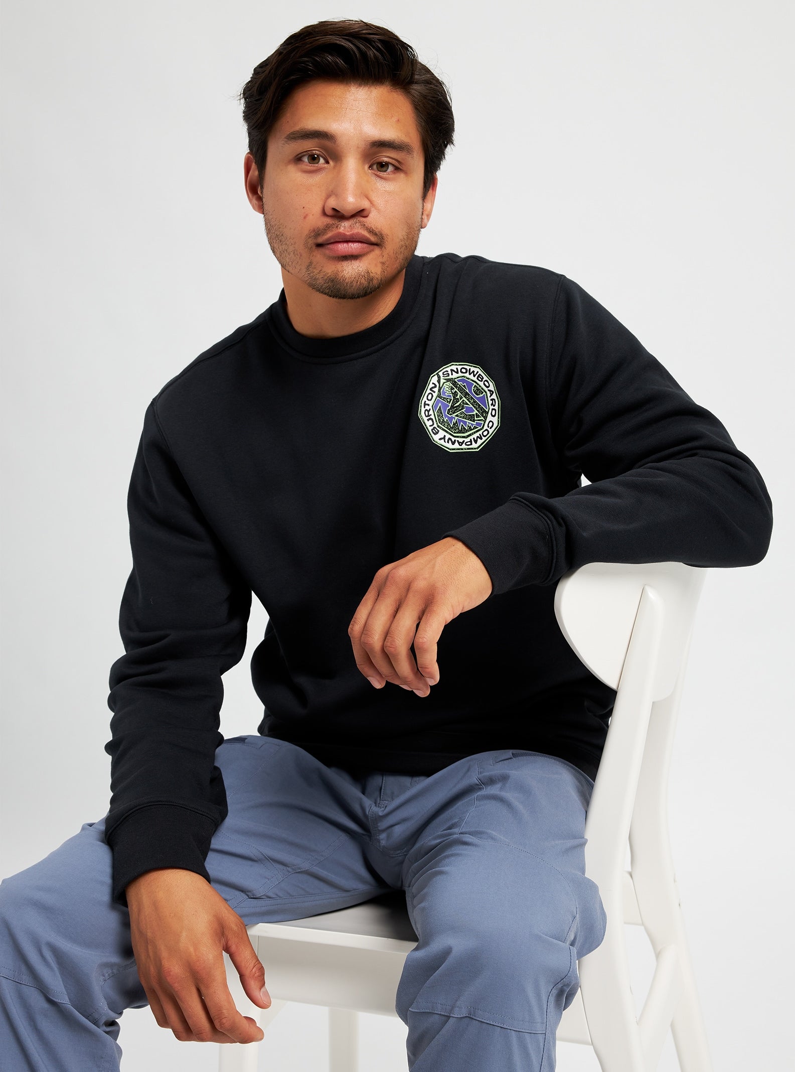 Burton | Burton snowboards Ledgewood crew Black  | Men, Ropa, Sudaderas, Sudaderas sin capucha | 