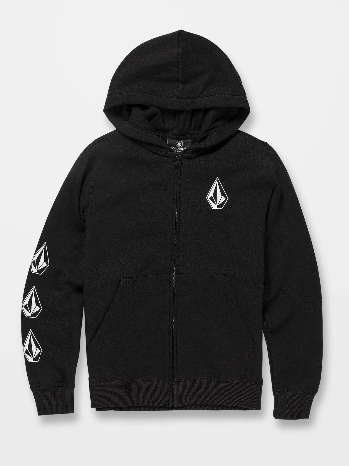 Volcom Iconic Stone Zip Black Boy's Sweatshirt