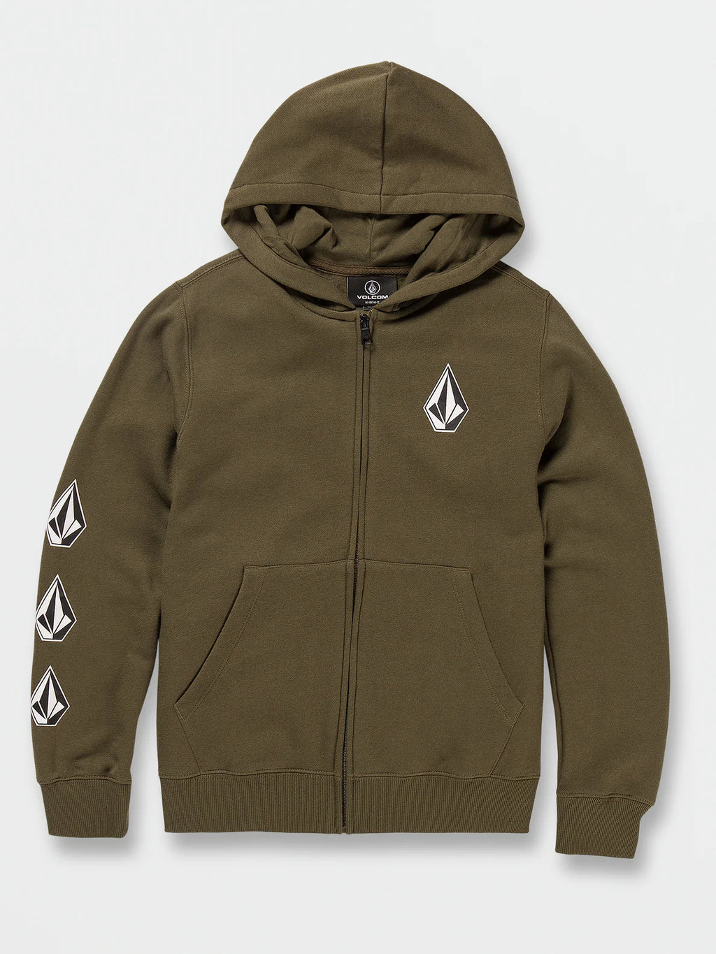 Felpa militare da ragazzo con zip iconica Stone di Volcom