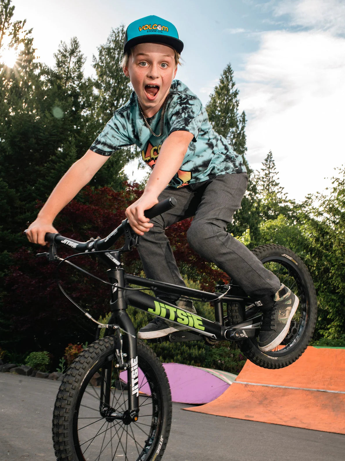 Volcom Caiden Dye Pale Aqua Boy's T-Shirt
