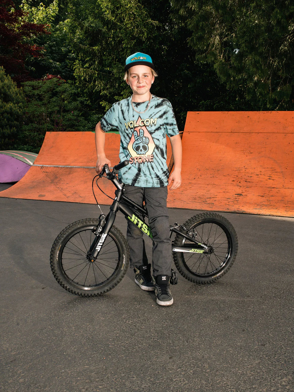 Volcom Caiden Dye Pale Aqua Boy's T-Shirt