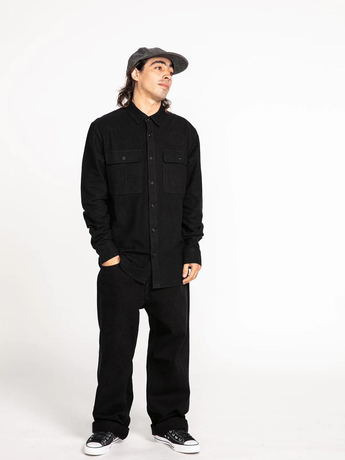 Camisa Volcom Minneret Flannel LS Black