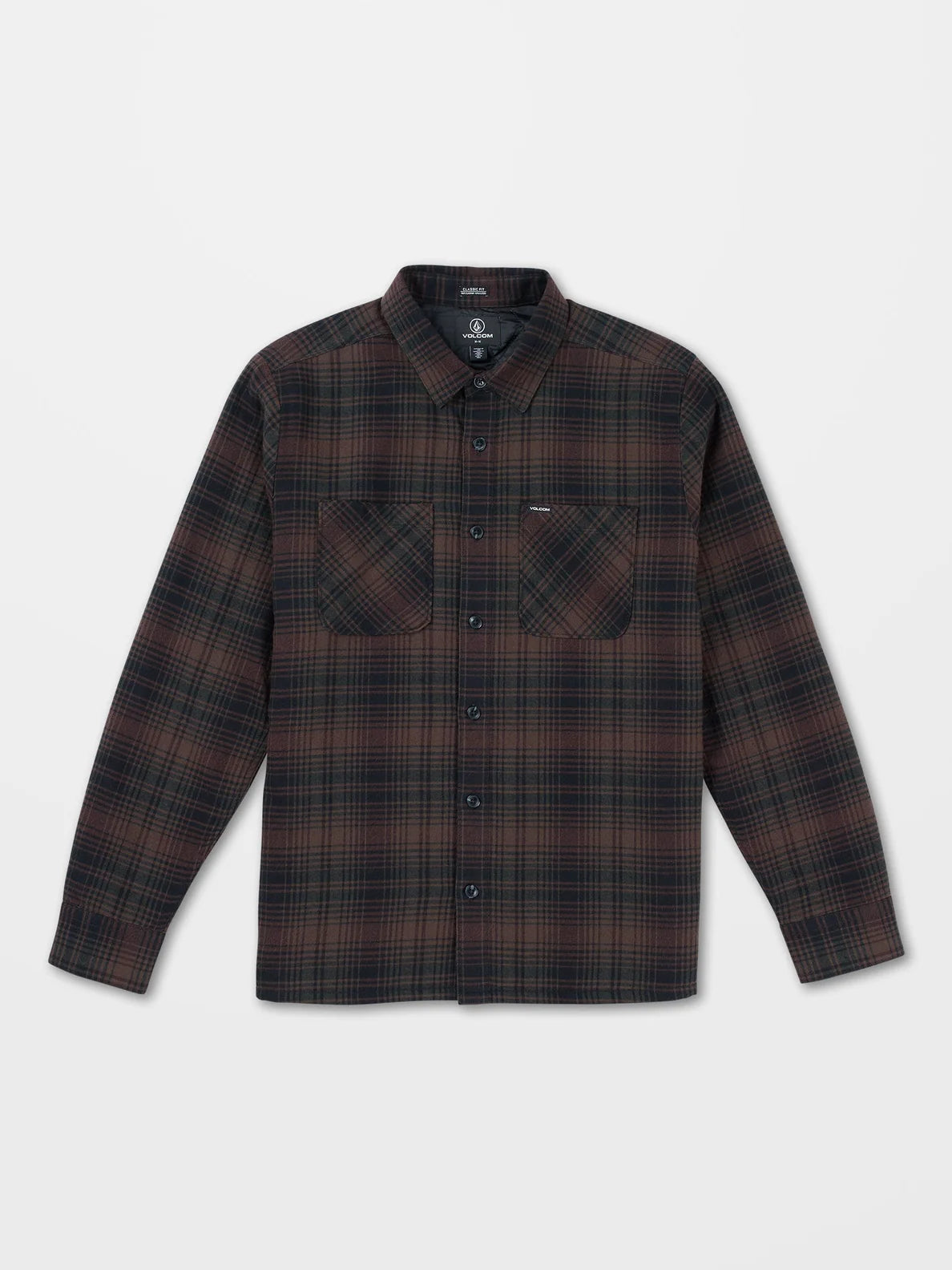 Camisa Volcom Overstoned Flannel LS Mahogany