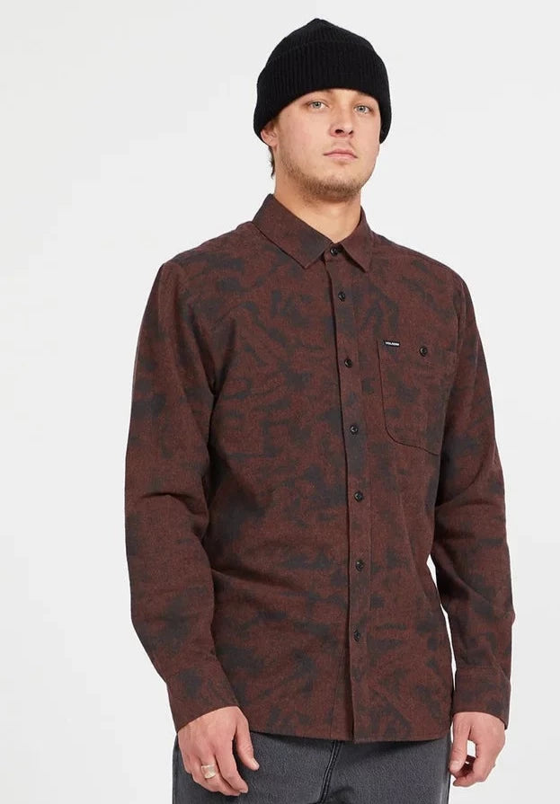Camisa Volcom Tie Dye Flannel LS Mahogany