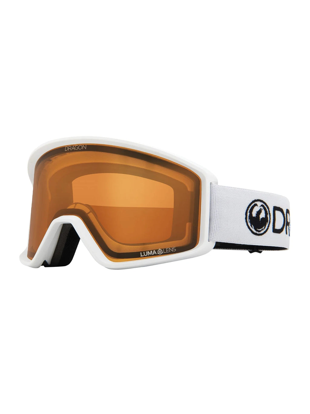 Dragon DXT OTG - White with Lumalens Amber Lens