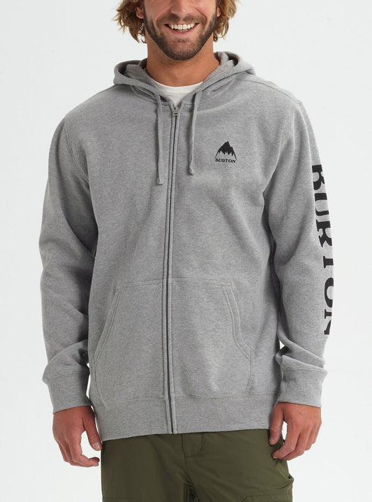 Burton | Men's Elite Full Zip Hoodie Gray Heather  | Men, Ropa, Sudaderas, Sudaderas con cremallera, Unisex | 