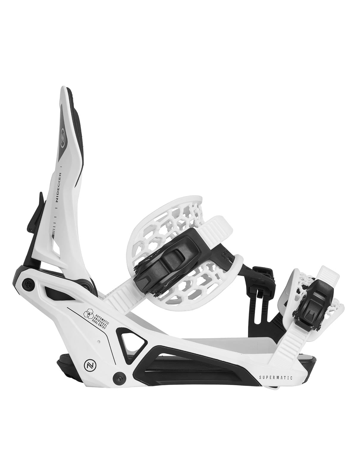Nidecker SuperMatic 2024 - Blanc | fixations de snowboard | Nouveaux produits | Produits les plus récents | Produits les plus vendus | surfdevils.com