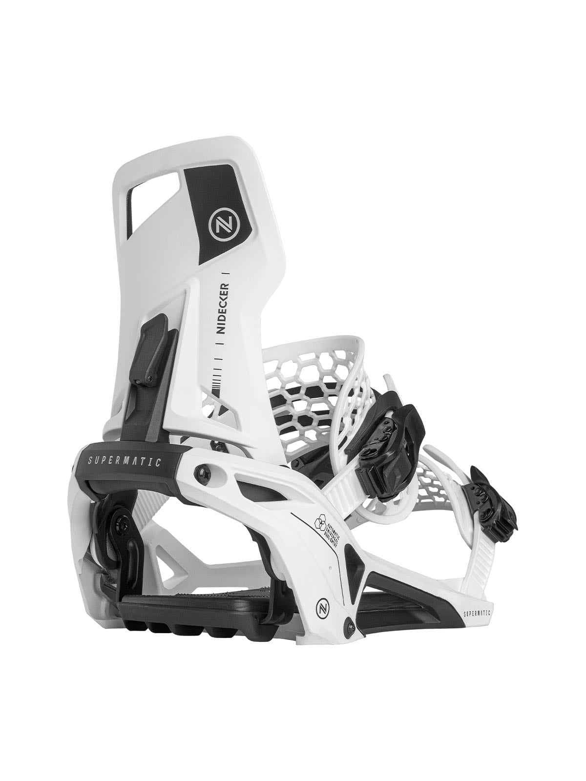 Nidecker SuperMatic 2024 - Blanc | fixations de snowboard | Nouveaux produits | Produits les plus récents | Produits les plus vendus | surfdevils.com