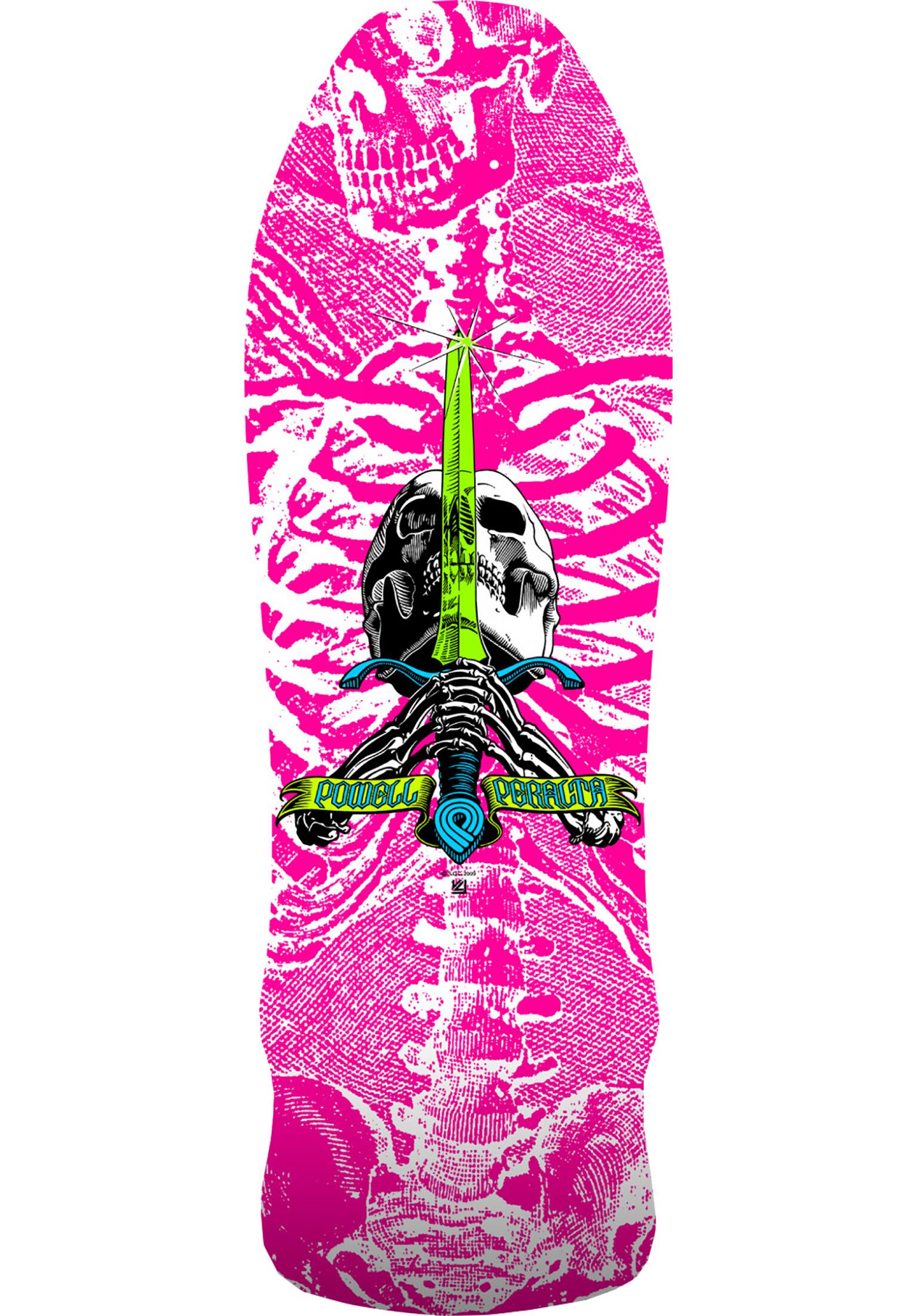 Powell Peralta GeeGah Skull & Sword Skateboard Deck Hot Pink - 9.75 x 30 | surfdevils.com