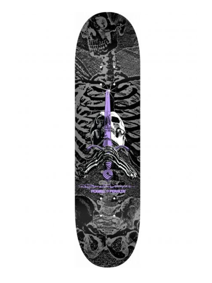 Powell Peralta Skull & Sword Silver Skateboard Deck - 8.5 x 32 | surfdevils.com